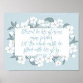 Poster Béni Soit Son Nom Psaume 72:19 Verse Chrétien (Devant)