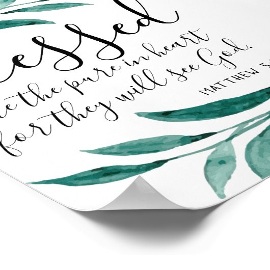 Poster Béni sont les Pure in Heart Scripture Print (Coin)