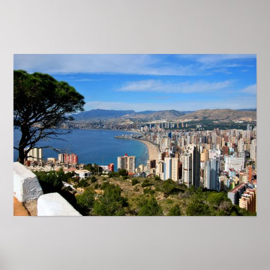 Poster Benidorm Skyline Cityscape Costa Blanca Espagne (Devant)