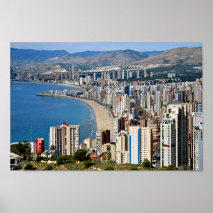 Poster Benidorm Skyline Cityscape Costa Blanca Espagne
