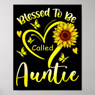Poster Bénie d'être appelée tante tournesol floral