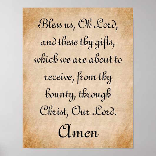 Poster Bénis-Nous, Oh Seigneur Prière Au Matin (Devant)