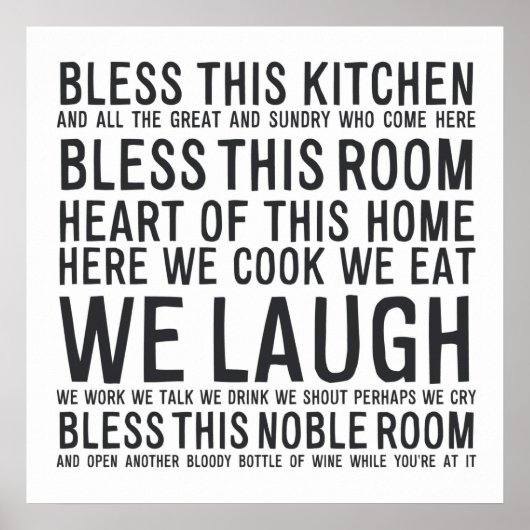 Poster Bénissez cette cuisine MA012 (Devant)