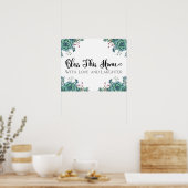 Poster Bénissez cette maison avec amour et rire Imprimer (Cuisine)