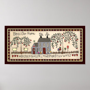 Poster BÉNISSEZ NOTRE art à la maison rustique de décor