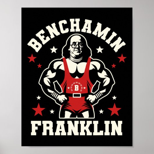 Poster Benjamin Benchamin Franklin Bench Press Bodybuildi (Devant)