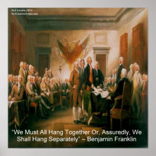 Poster Benjamin Franklin & Déclaration d'indépendance