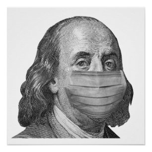 Poster Benjamin Franklin en masque