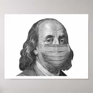 Poster Benjamin Franklin en masque