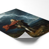 Poster Benjamin Franklin et expérience de foudre 1752 (Coin)