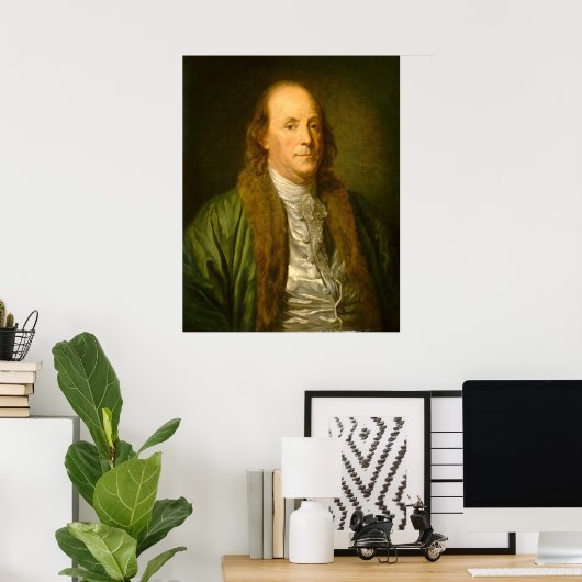 Poster Benjamin Franklin - Jean-Baptiste Greuze (Bureau à domicile)
