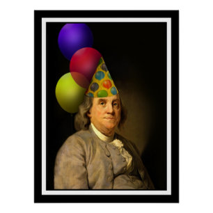 Poster Benjamin Franklin Joyeux anniversaire