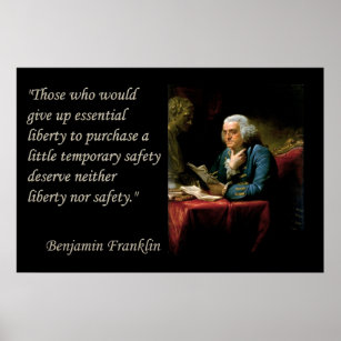 Poster Benjamin Franklin Liberty Freedom Citation Imprime