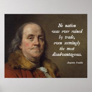Poster Benjamin Franklin Libre-échange