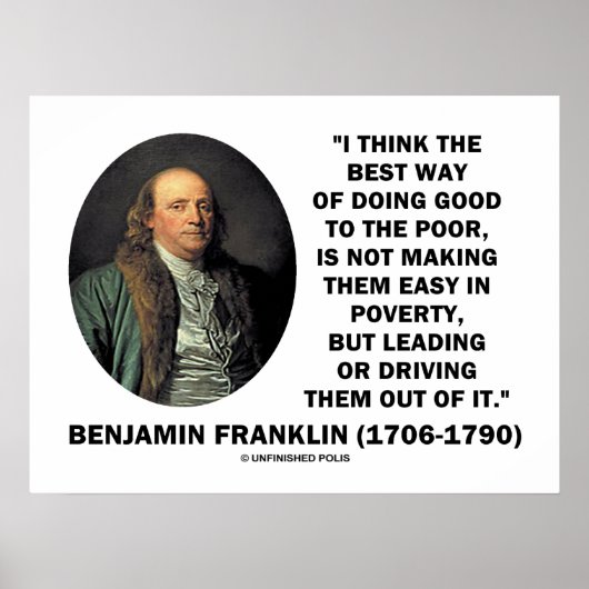Poster Benjamin Franklin Meilleure Façon De Faire Le Bien (Devant)