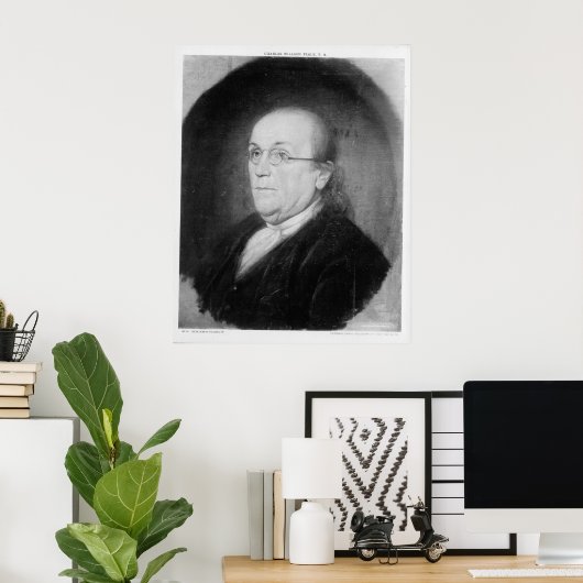 Poster BENJAMIN FRANKLIN par Charles Willson Peale (Bureau à domicile)
