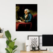 Poster Benjamin Franklin par David Martin fait en 1767 (Bureau à domicile)