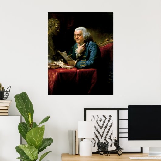Poster BENJAMIN FRANKLIN Portrait de David Martin Imprime (Bureau à domicile)
