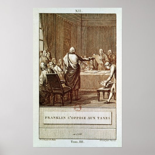 Poster Benjamin Franklin présente son opposition (Devant)