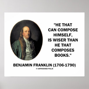 Poster Benjamin Franklin se compose des livres plus sages