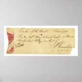 Poster Benjamin Franklin Signed Check 2 octobre 1787 (Devant)