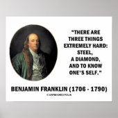 Poster Benjamin Franklin Trois Choses Extrêmement Diffici (Devant)