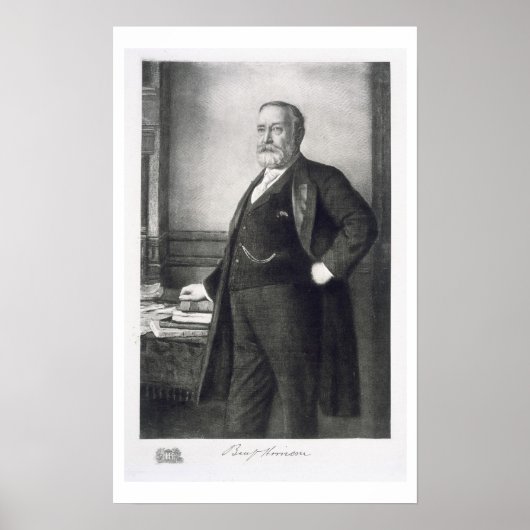 Poster Benjamin Harrison (1833-1901), 23e président de la (Devant)