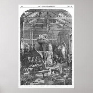 Poster Benjamin Waterhouse Hawkins Studio Antique Print