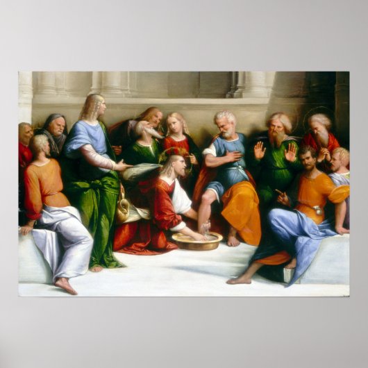 Poster Benvenuto Tisi Christ Laver les pieds des disciple (Devant)