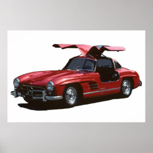 Poster Benz classique SLR300 Gullwing de Mercedes