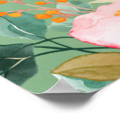 Poster Beown rose aquarelle fleurie graduation botanique (Coin)