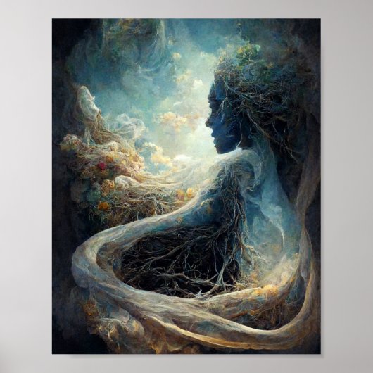 Poster Berceau du monde Imaginaire Science Fiction Art (Devant)