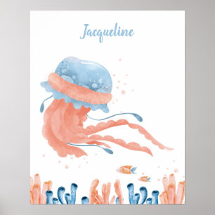 Poster Berceuse de méduse lunaire personnalisable