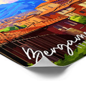 Poster Bergamo Italie Art illustration de voyage vintage (Coin)