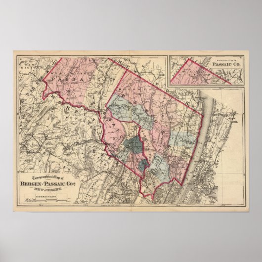 Poster Bergen, Passaic Cos, NJ (Devant)