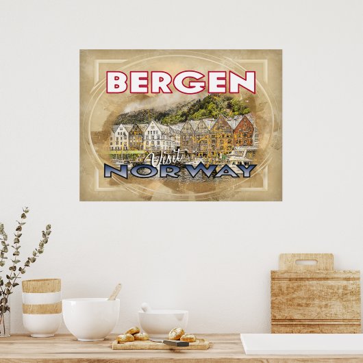 Poster Bergen, Visit Norway (Cuisine)