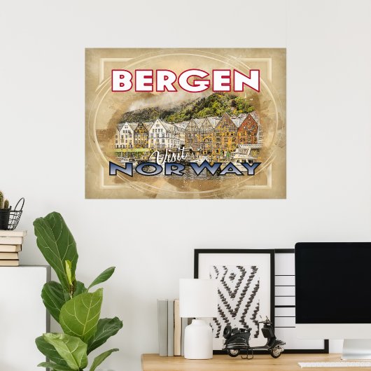Poster Bergen, Visit Norway (Bureau à domicile)