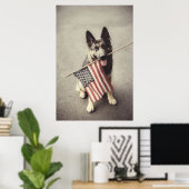 Poster Berger Allemand Avec Drapeau US (Bureau à domicile)