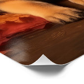 Poster Berger Allemand Chiot Citrouille d'automne (Coin)