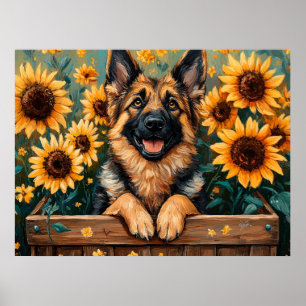 Poster Berger allemand dans un baril