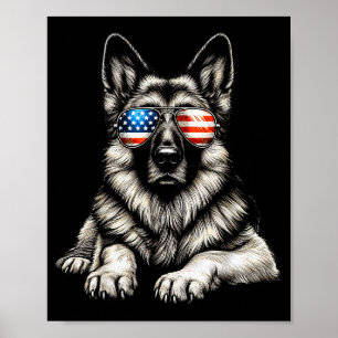 Poster Berger Allemand Drapeau Américain Patriote