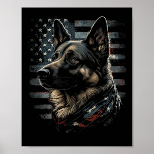 Poster Berger Allemand Drapeau Usa Patriotique Berger All