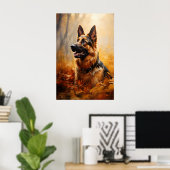 Poster Berger allemand en automne (Bureau à domicile)