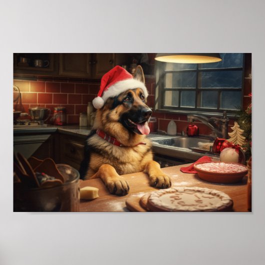 Poster Berger Allemand Noël Cookies Fête Fête Fête (Devant)