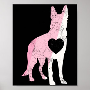 Poster Berger Allemand Saint Valentin Cud Amour Chien