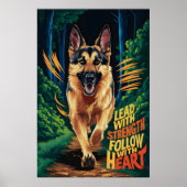 Poster Berger Allemand Traversant La Forêt (Devant)