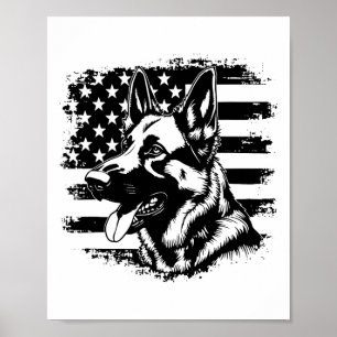 Poster Berger Allemand Usa Drapeau Sungels Patriotique 4e