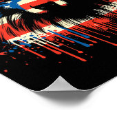 Poster Berger Australien Paint Drip Américain Drapeau Usa (Coin)