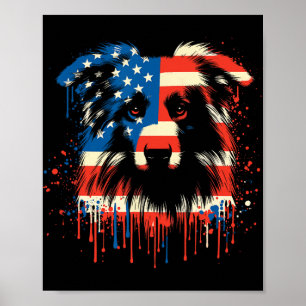 Poster Berger Australien Paint Drip Américain Drapeau Usa