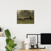 Poster Berger avec un troupeau de moutons, Anton Mauve (Bureau à domicile)
